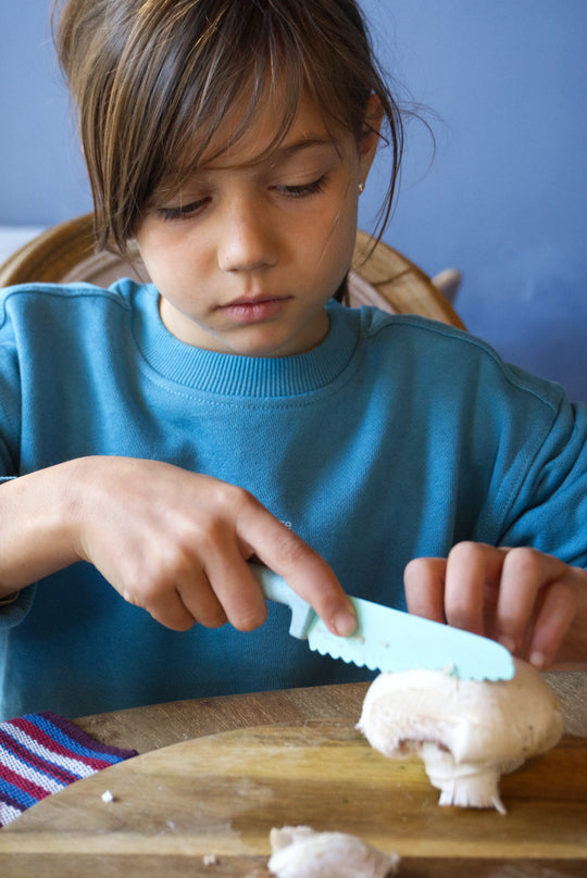 KLYV Classic Kids Knife – Blue CornFlower